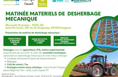 flyer matinée outils désherbage mécanique 14 janvier 2026, st ex innov